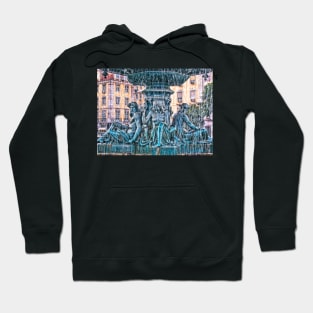 Fountain at Rossio, Lisbon, Portugal Hoodie